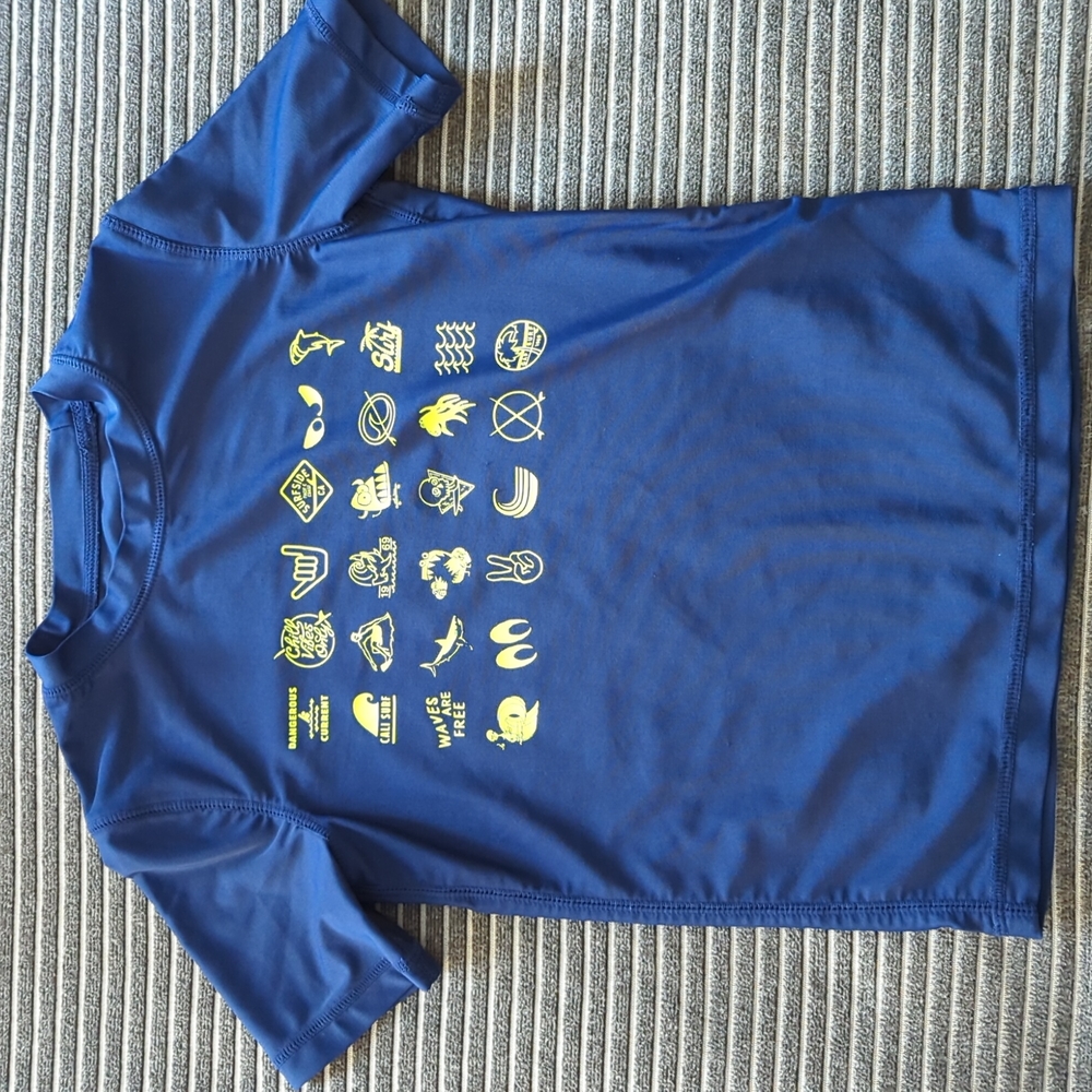 Gap Kids Rash Guard Navy Blue & Neon Green